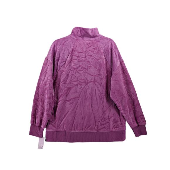Wild Fable Quarter Zip‎ Sweatshirt Medium Purple Velour Jacket Relaxed Fit Layer - Picture 3 of 12